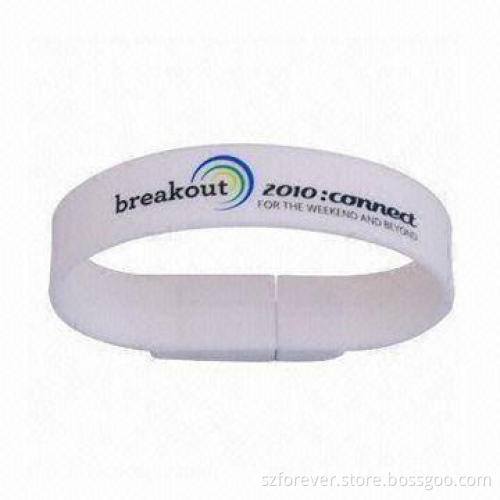 PVC USB Silicone Bracelet with 1 to 8GB Memory Capacity Range and Made of PVC Housing Material